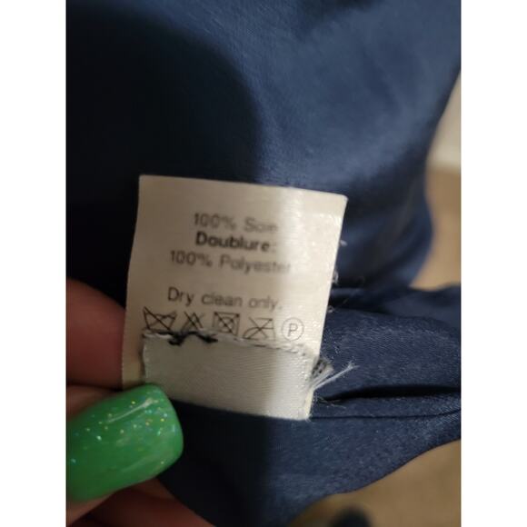 J. Crew 100% Silk Twist-Back Mini Dress in Night Shadow Blue, Sz 4 - Picture 7 of 10
